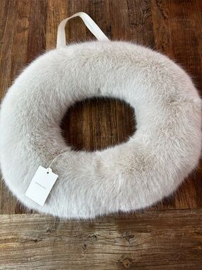 Restoration Hardware Plush Faux Fur Ring Scarf - Cream